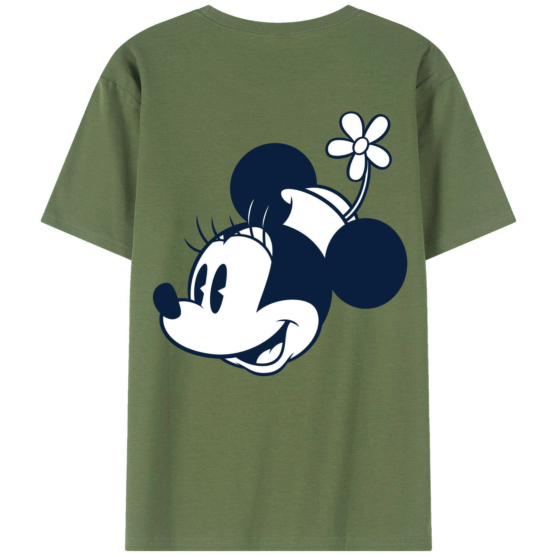 ミッキーマウス Mickey Mouse 綿100％ メンズ半袖Tシャツ（バックプリント） 通気性